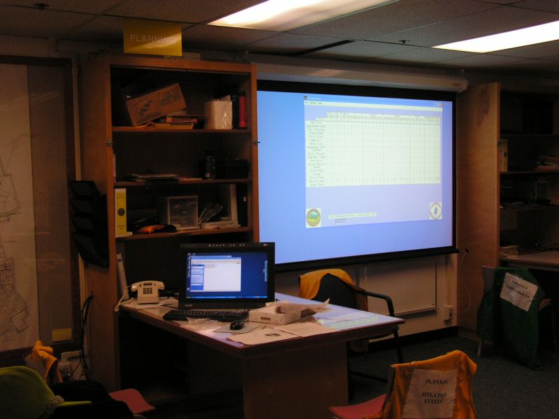 Planning Section desk<BR>& projection screen