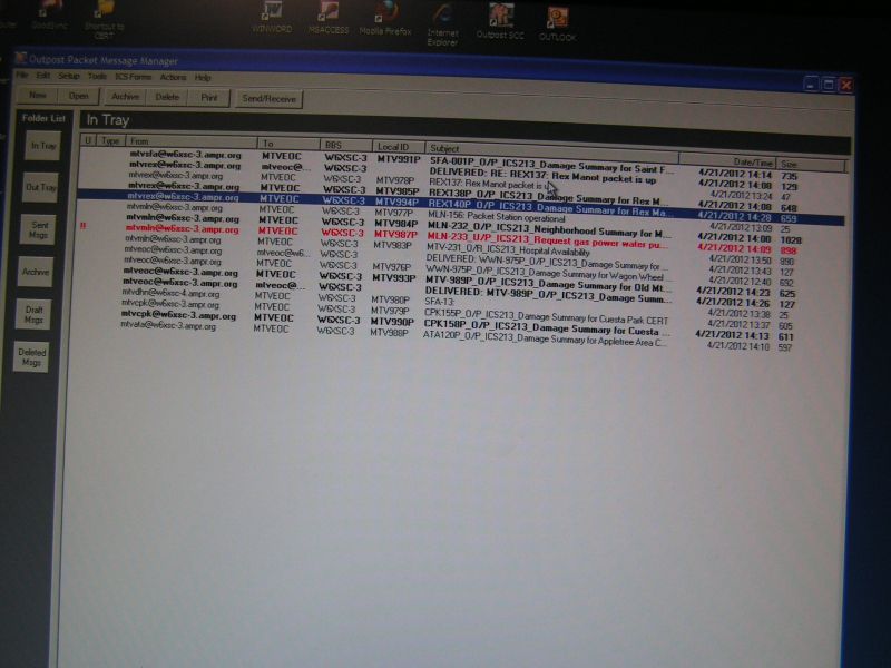 Lots of packet messages.