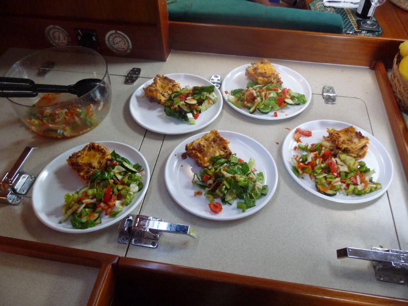 with salad ...