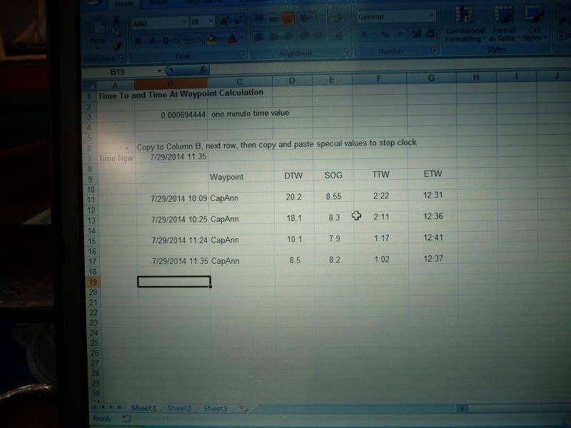Waypoint time calc.