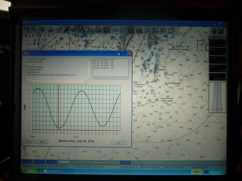 Checking tides at 0730.