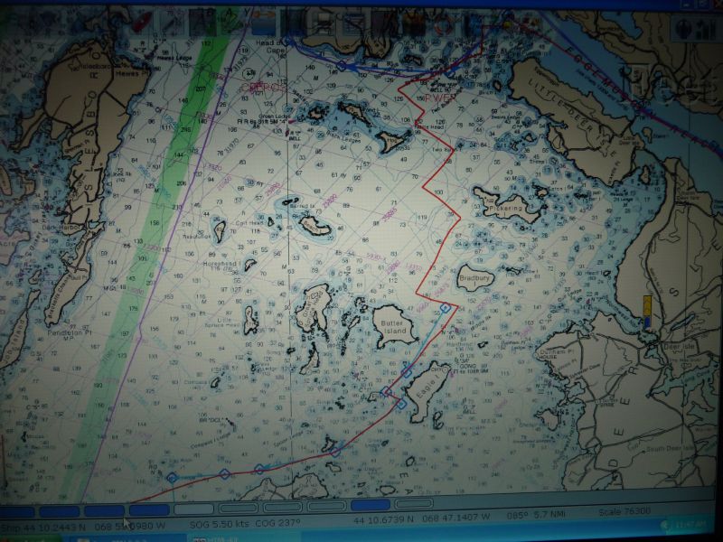 Our track to windward ...