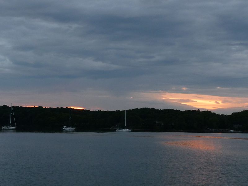 at sunset.