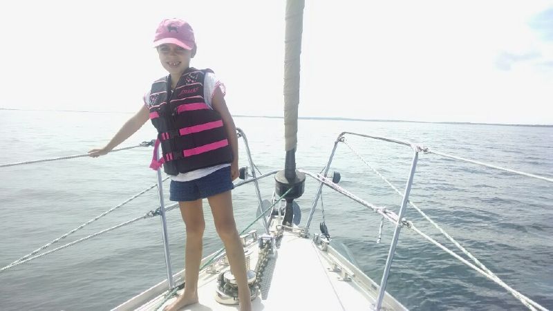 At the bow.