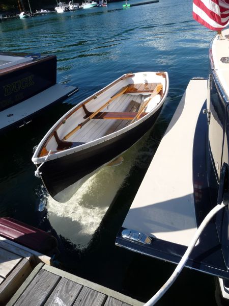 Dingly lowers into<BR>the water!