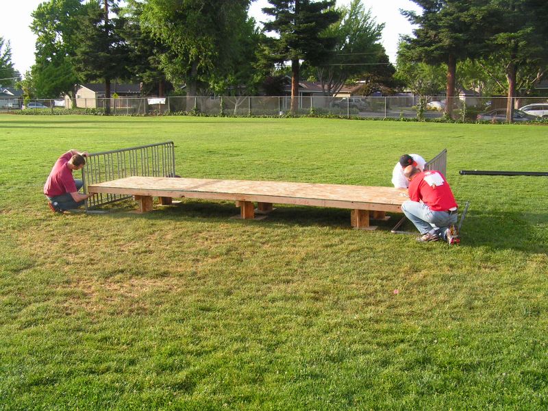 deck construction begins ...