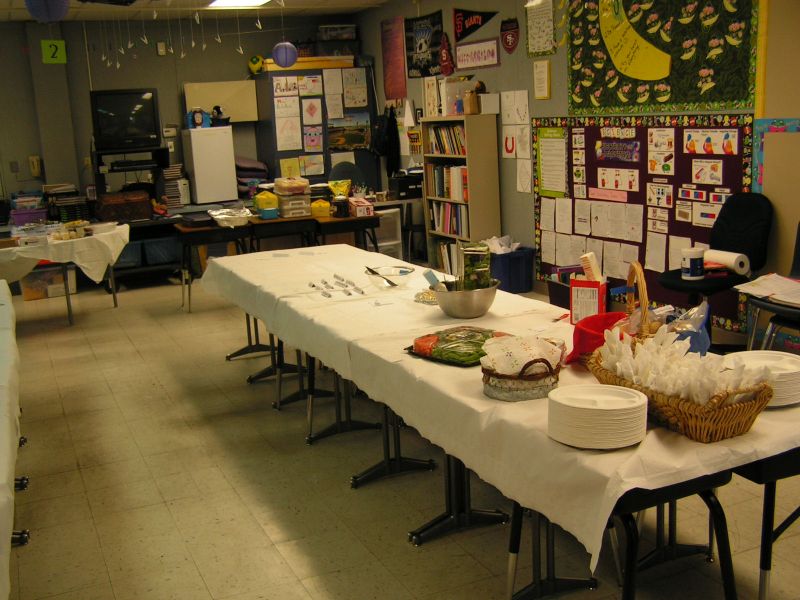 lunch being set up ...