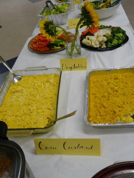 Corn Custard +<BR>Vegetables